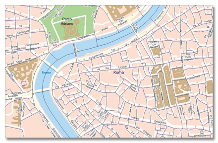Découpage du centre ville de Rome en sezioni