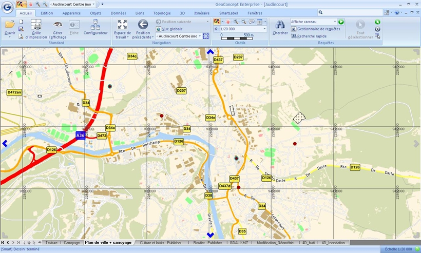 Aperçu du module de rapport GEOCONCEPT