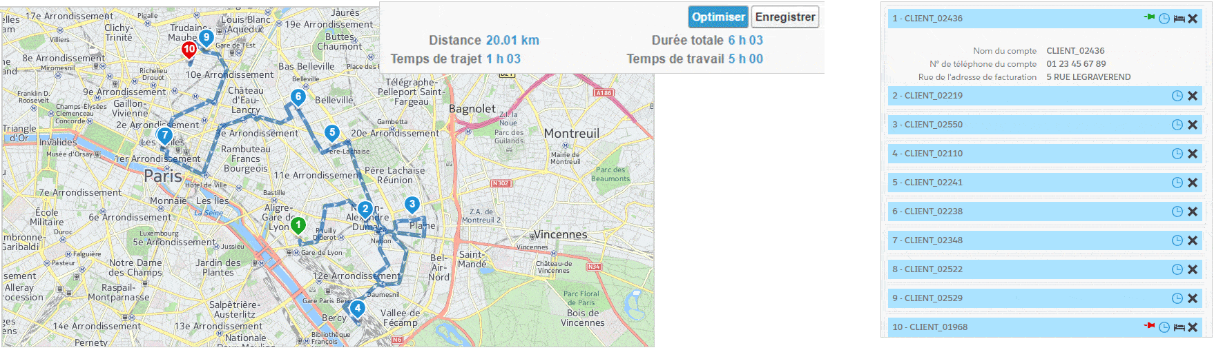 optimisation des tournées field service management